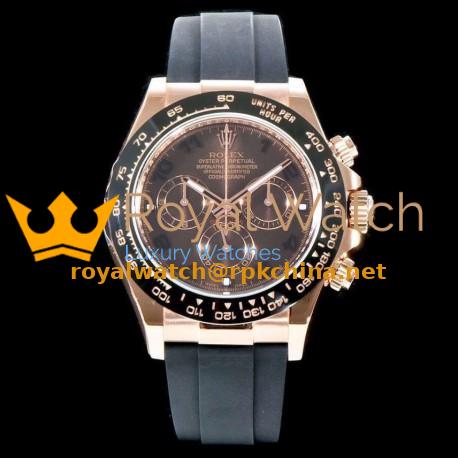 Replica Rolex Daytona Cosmograph 116515LN AR V2 Rose Gold Plated Stainless Steel 904L Chocolate Dial Swiss 4130 Run 6@SEC