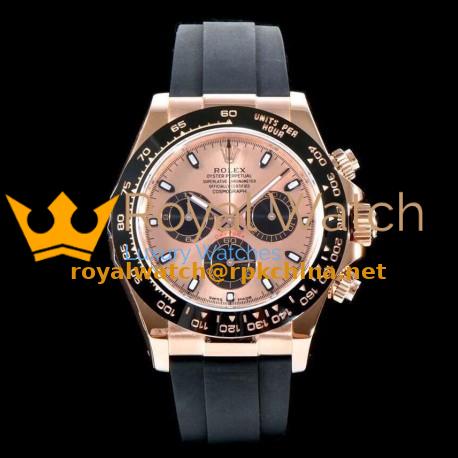 Replica Rolex Daytona Cosmograph 116515LN AR V2 Rose Gold Plated Stainless Steel 904L Rose Gold Dial Swiss 4130 Run 6@SEC