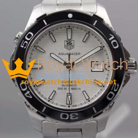 Replica Tag Heuer Aquaracer Calibre 5 SS 1:1 White Dial on SS Bracelet A2824
