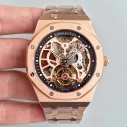 Royal Oak Tourbillon Extra-Plate Squelette 26518 JF V3 RG Black Skeleton Dial Swiss 2924