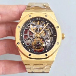 Royal Oak Tourbillon Extra-Plate Squelette 26518 JF V3 YG Black Skeleton Dial Swiss 2924