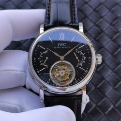 Portugieser Tourbillon Power Reserve Noob Factory SS Black Dial Swiss Tourbillon