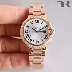 Ballon Bleu 28mm / 33mm / 36mm 3KF RG & Diamond Silver Dial Swiss Quartz / NH05A