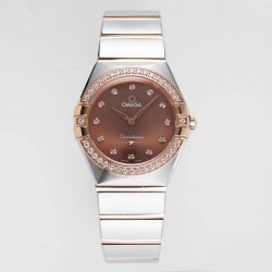 Constellation Ladies 28mm AF SS & RG Chocolate Dial Swiss Quartz