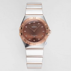 Constellation Ladies 28mm AF SS & RG Chocolate Dial Swiss Quartz