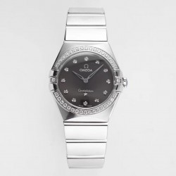 Constellation Ladies 28mm AF SS & Diamond Black Dial Swiss Quartz