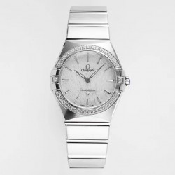Constellation Ladies 28mm AF SS & Diamond Silver Dial Swiss Quartz