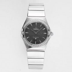 Constellation Ladies 28mm AF SS & Diamond Black Dial Swiss Quartz