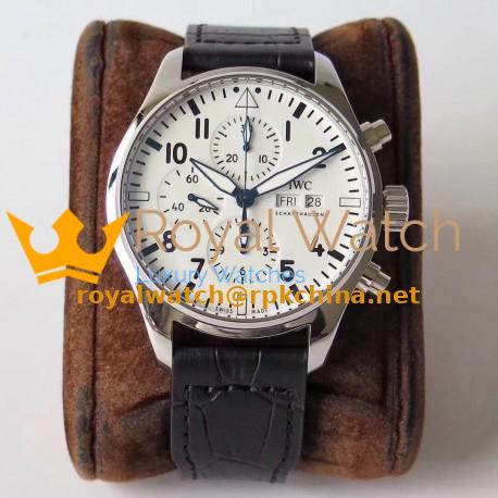 Replica IWC Pilot Chronograph Edition 150 Years 377725 ZF Stainless Steel White Dial Swiss 7750