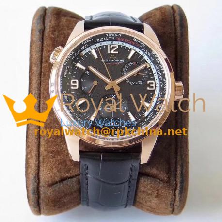 Replica Jaeger-LeCoultre Polaris Geographic WT TWA Rose Gold Black Dial Swiss Caliber 936A/1