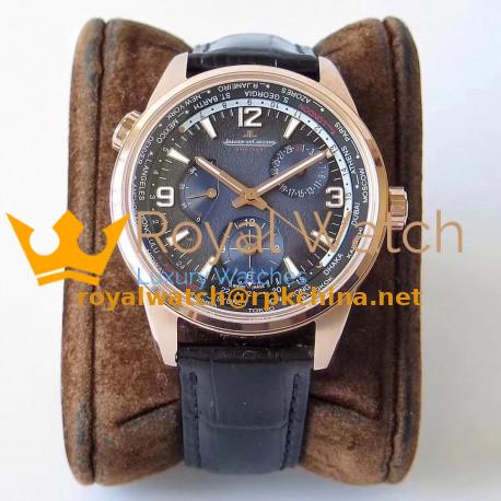 Replica Jaeger-LeCoultre Polaris Geographic WT TWA Rose Gold Blue Dial Swiss Caliber 936A/1