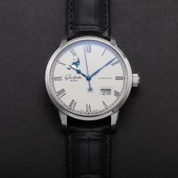 Senator Panorama Date Moon Phase V9F SS White Dial Swiss 100-04