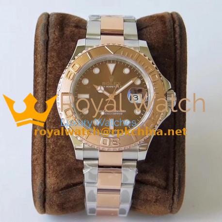 Replica Rolex Yacht-Master 40 116621 VR Stainless Steel & Rose Gold Chocolate Dial Swiss 2836-2