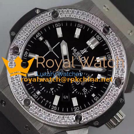 Replica Hublot Big Bang Stainless Steel Diamonds Bezel Swiss 7750
