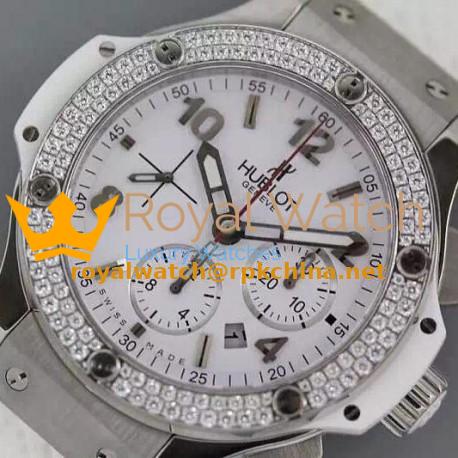 Replica Hublot Big Bang Stainless Steel Diamonds Bezel Swiss 7750