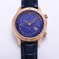 Grand Complications Sky Moon Celestial 6102P Noob Factory RG Blue Dial Swiss 240 LU CL C