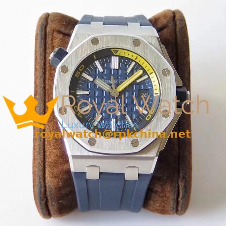 Replica Audemars Piguet Royal Oak Offshore Diver 15710ST.OO.A027CA.01 JF V8 Stainless Steel Blue Dial Swiss 3120