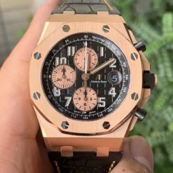 Royal Oak Offshore 2020 JF V2 RG Black Dial Leather Strap Swiss 3126