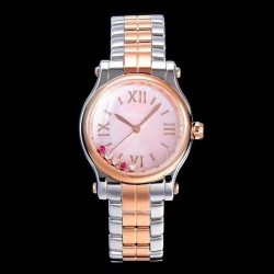 Happy Sport 36mm Automatic YF Ladies SS & RG Pink Dial Swiss 2892