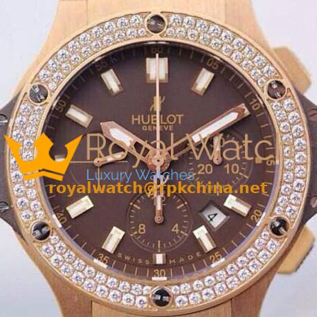Replica Hublot Big Bang Rose Gold Diamonds Bezel Swiss HUB4100