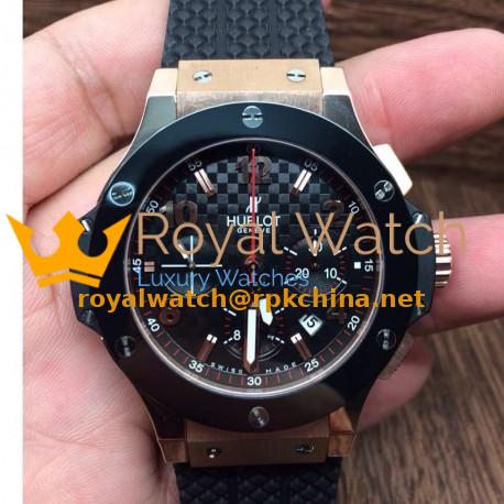 Replica Hublot Big Bang Rose Gold Ceramic Bezel Swiss HUB4100