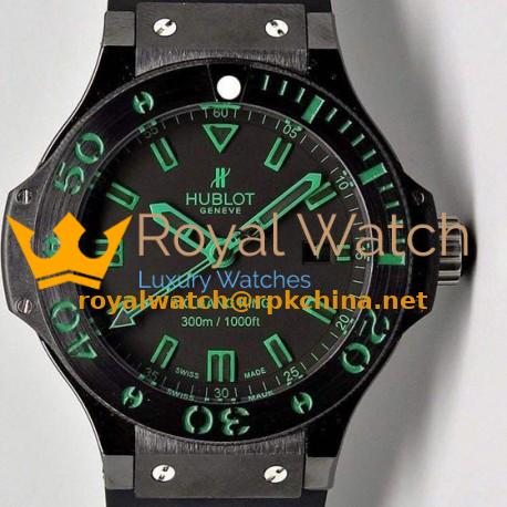 Replica Hublot Big Bang King Green Magic Ceramic Black Dial Swiss HUB4100