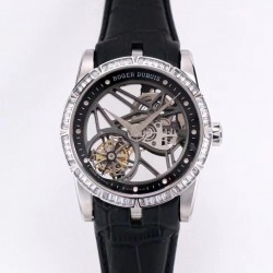 Excalibur Skeleton Flying Tourbillon RD505SQ JBF V3 SS & Diamond Black Dial Swiss Tourbillon