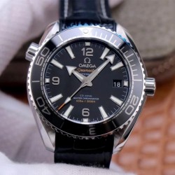 Seamaster Planet Ocean 600M 39.5mm VSF SS Black Dial Leather Strap Swiss 8800