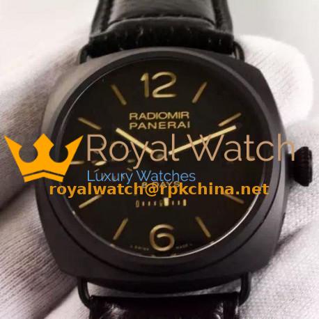 Replica Panerai Radiomir 8 Days PAM 384 Black Ceramic Black Dial Swiss P2002
