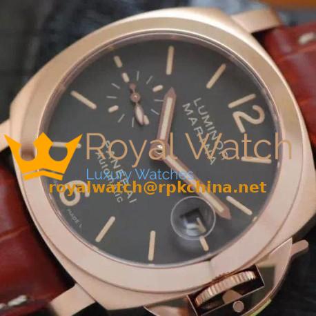 Replica Panerai Luminor Marina PAM 48 Rose Gold Black Dial Swiss 7750