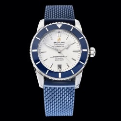 Superocean Heritage II 42mm GF SS White Dial Blue Rubber Strap Swiss 2824 V2