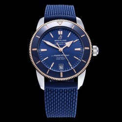 Superocean Heritage II 42mm GF SS & RG Blue Dial Blue Rubber Strap Swiss 2824 V2