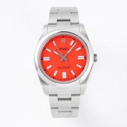 Oyster Perpetual 41 124300 GMF SS 904L Red Dial Swiss VR 3230