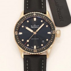 Fifty Fathoms Bathyscaphe GF V2 RG Black Dial Swiss 1315 (Free Strap)