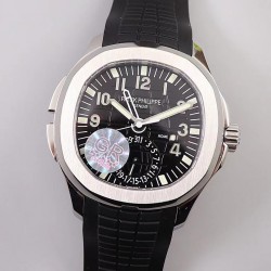 Aquanaut Travel Time 5164A GRF SS Black Dial Swiss 324 SC V2