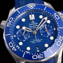 Seamaster 300M Chrono OMF SS Blue Dial Blue Rubber Strap Swiss 9900