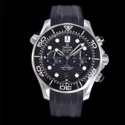 Seamaster 300M Chrono OMF SS Black Dial Black Rubber Strap Swiss 9900