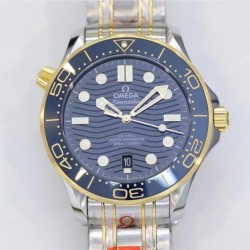 Seamaster Diver 300M ORF YG & SS Blue Dial Swiss 8800 (Free Strap）