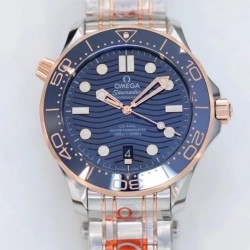 Seamaster Diver 300M ORF RG & SS Blue Dial Swiss 8800 (Free Strap）