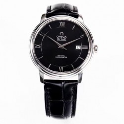 De Ville Prestige RXWF SS Black Dial Black Leather Strap Swiss 2892