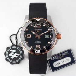 HydroConquest ZF RG & SS Black Dial Black Rubber Strap Swiss 2824