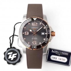 HydroConquest ZF RG & SS Anthracite Dial Brown Rubber Strap Swiss 2824