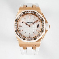 Royal Oak Offshore Ladies 67540OK APF RG White Dial Swiss Quartz