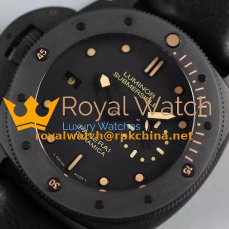 Replica Panerai Luminor Submersible 1950 PAM 607 Ceramic Black Dial Swiss P9000