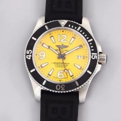 Superocean Automatic 44 TF SS Yellow Dial Black Rubber Strap Swiss 2824 V2