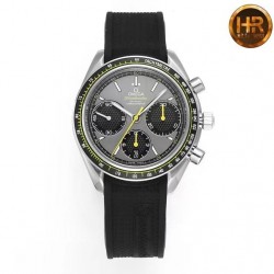 Speedmaster Racing Master HRF SS Gray Dial Black Rubber Strap Swiss 7750