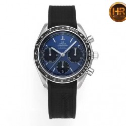Speedmaster Racing Master HRF SS Blue Dial Black Rubber Strap Swiss 7750