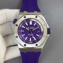 Royal Oak Offshore Diver 15710 BF SS Purple Dial Swiss 3120