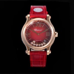 Happy Sport 36mm Ladies YF RG Red Dial Swiss 2892