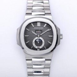 Nautilus Annual Calendar Moonphase 5726 V9F SS Black Dial Swiss 324S